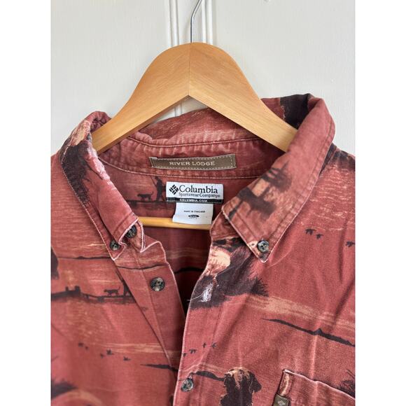 Columbia River Lodge Long Sleeve Button Down Shirt Dog Pattern Men's Size XXL  r - Picture 3 of 6